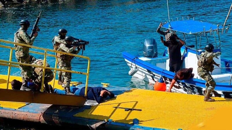 Semar realiza ejercicio de protección portuaria en Baja California