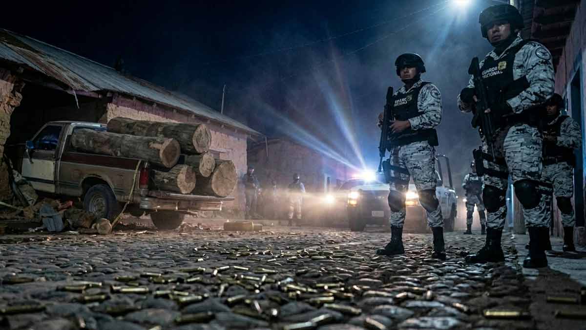 Guardia Nacional y presuntos talamontes armados sostienen choque armado en Edomex