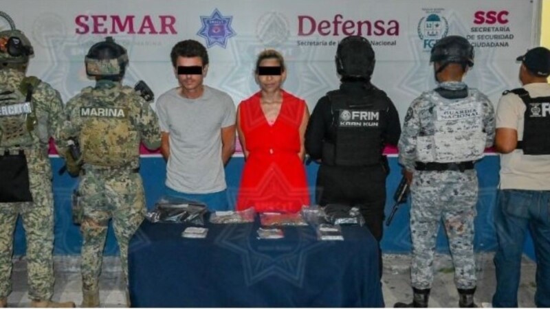 Detienen a una pareja con drogas en la Supermanzana 517 de Cancún