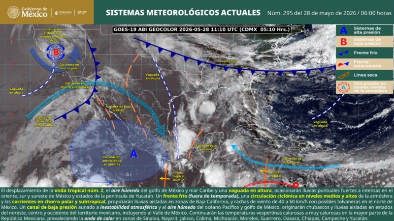 Pronóstico del clima en Quintana Roo para hoy jueves 28 de mayo 2026