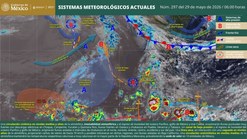 Pronóstico del clima en Quintana Roo para hoy viernes 29 de mayo 2026