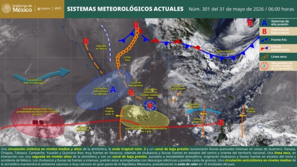 Pronóstico del clima en Quintana Roo para hoy domingo 31 de mayo 2026