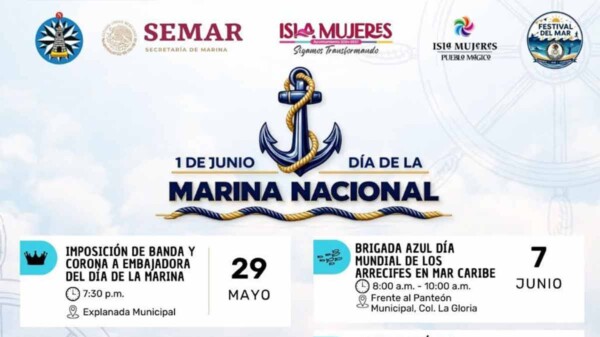 Gobierno de Isla Mujeres anuncia agenda cultural, deportiva y social para conmemorar el Día de la Marina