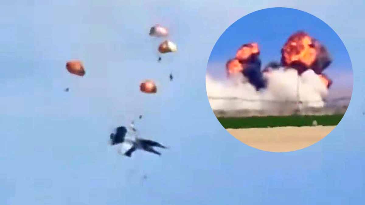 Choque de aviones militares en pleno vuelo interrumpe show aéreo en EE.UU.