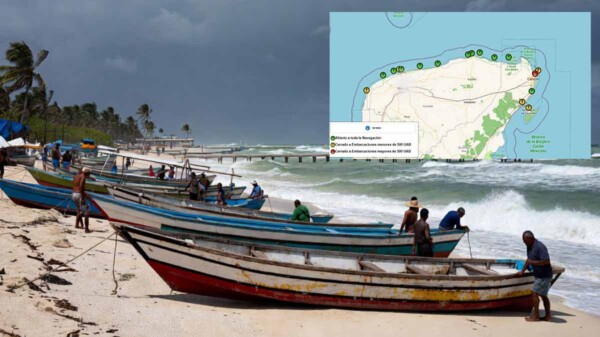 Mal tiempo obliga al cierre de puertos en Quintana Roo y Yucatán