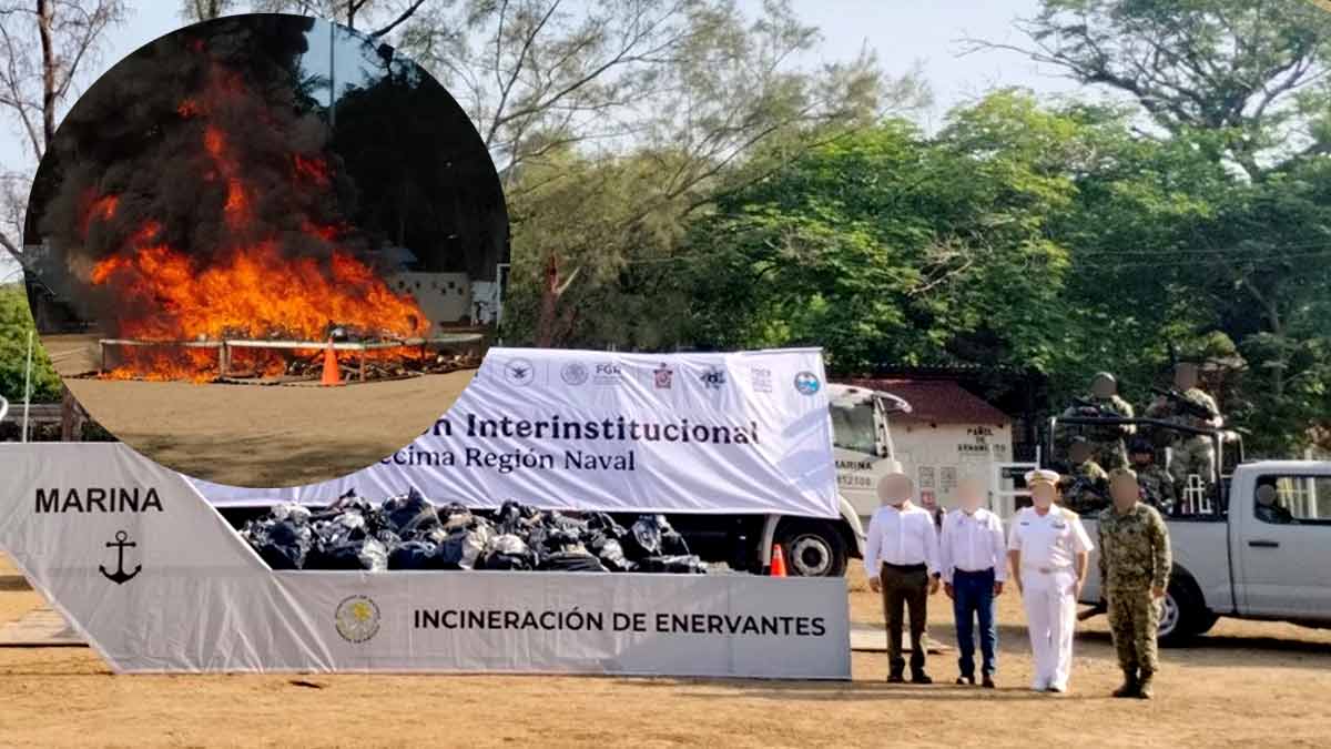Semar destruye más de dos toneladas de cocaína asegurada en Oaxaca