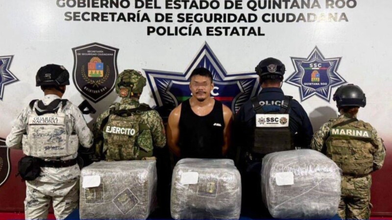 Capturan en Cancún a ‘Morelos’ con 30 kilos de droga