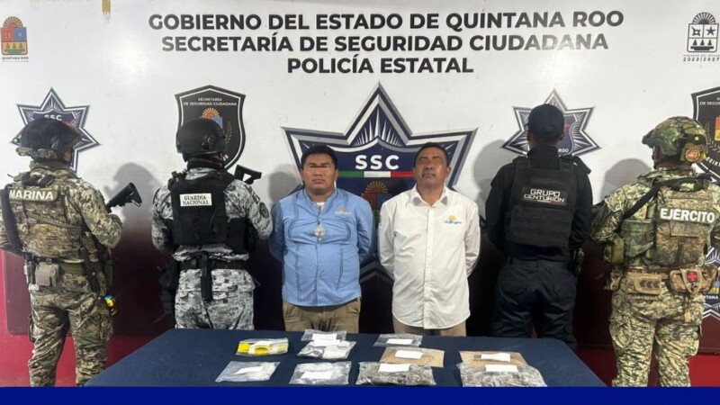 Capturan a dos presuntos integrantes de grupo delictivo en Costa Mujeres