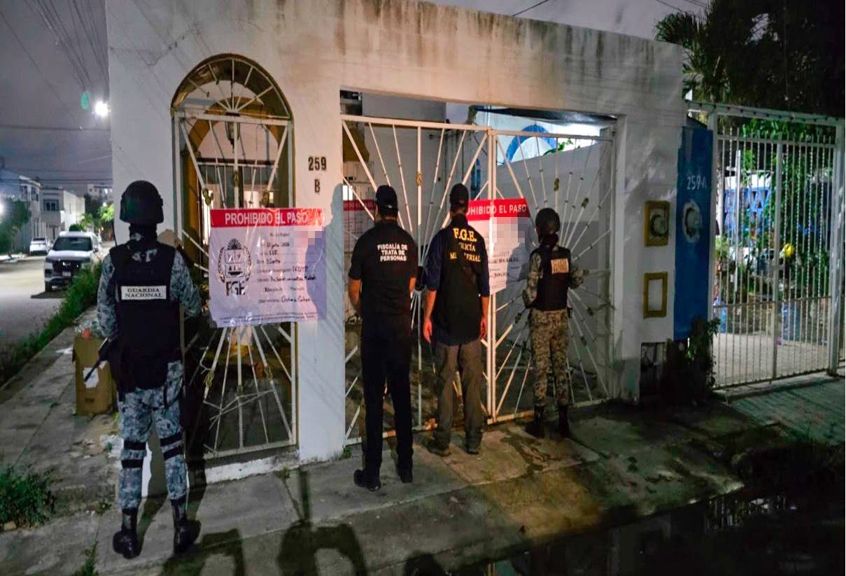 Catean cinco inmuebles en Cancún por investigación relacionada con la trata de personas