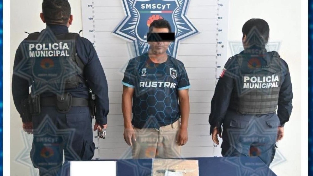 Detienen a hombre por herir con un cuchillo a estudiante en la Supermanzana 91 de Cancún