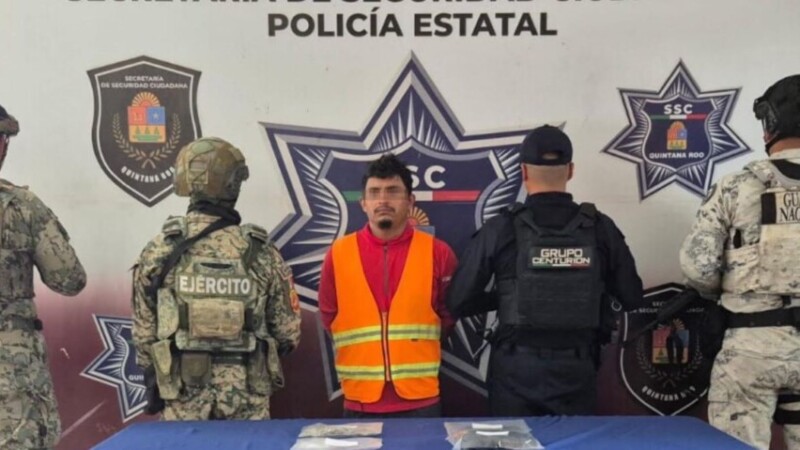 Detienen a hombre con enervantes en la carretera Puerto Morelos-Cancún