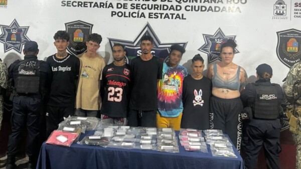 Detienen a siete personas en Holbox tras operativo; aseguran diversas dosis de presuntas drogas