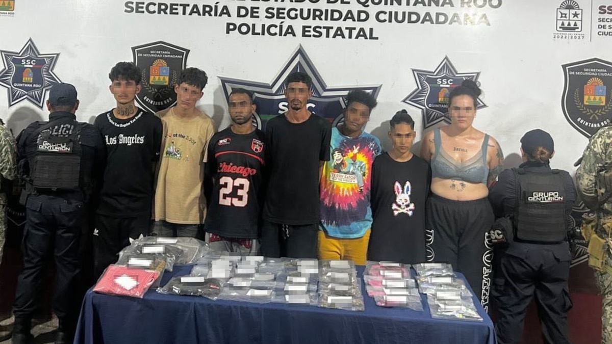 Detienen a siete personas en Holbox tras operativo; aseguran diversas dosis de presuntas drogas