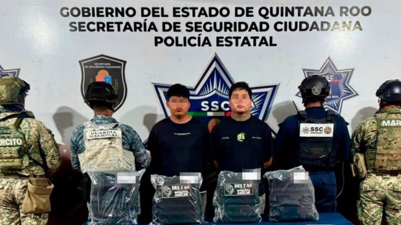 Rescatan a tres hombres secuestrados en Cancún; hay dos detenidos y aseguran armas de alto poder