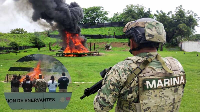 Semar destruye más de tres toneladas de drogas aseguradas en Michoacán