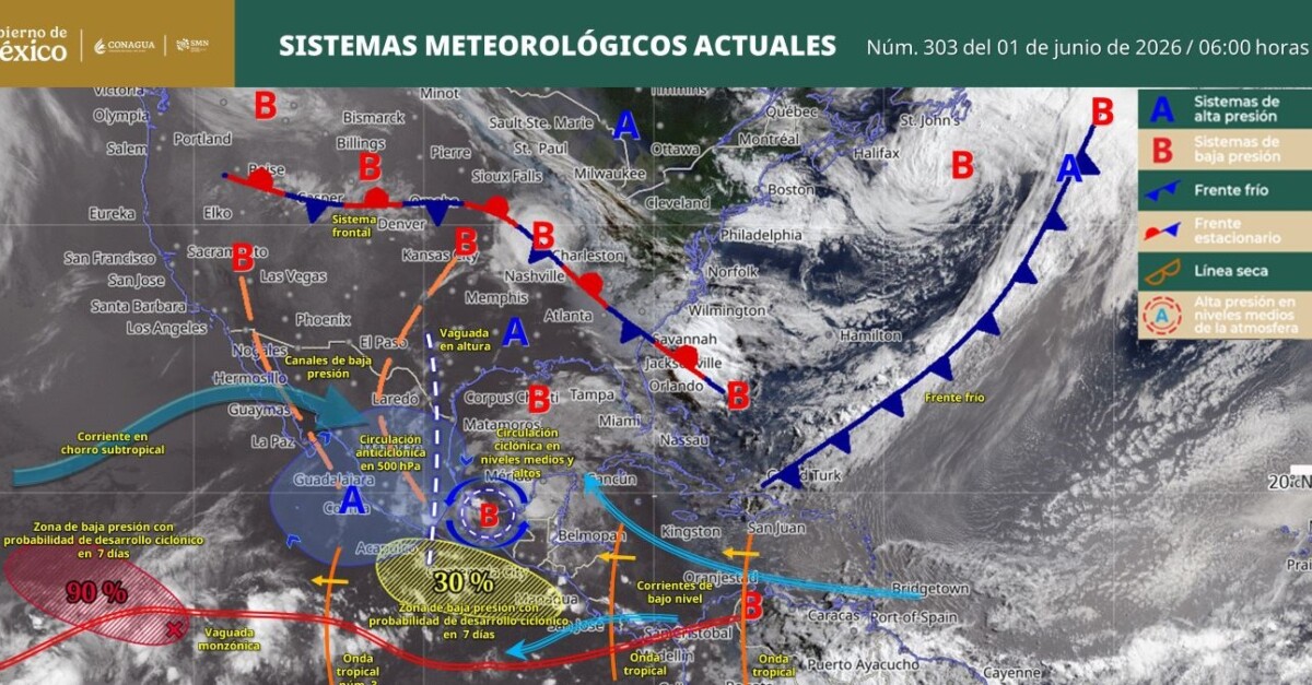 Pronóstico del clima en Quintana Roo para hoy lunes 1 de junio 2026