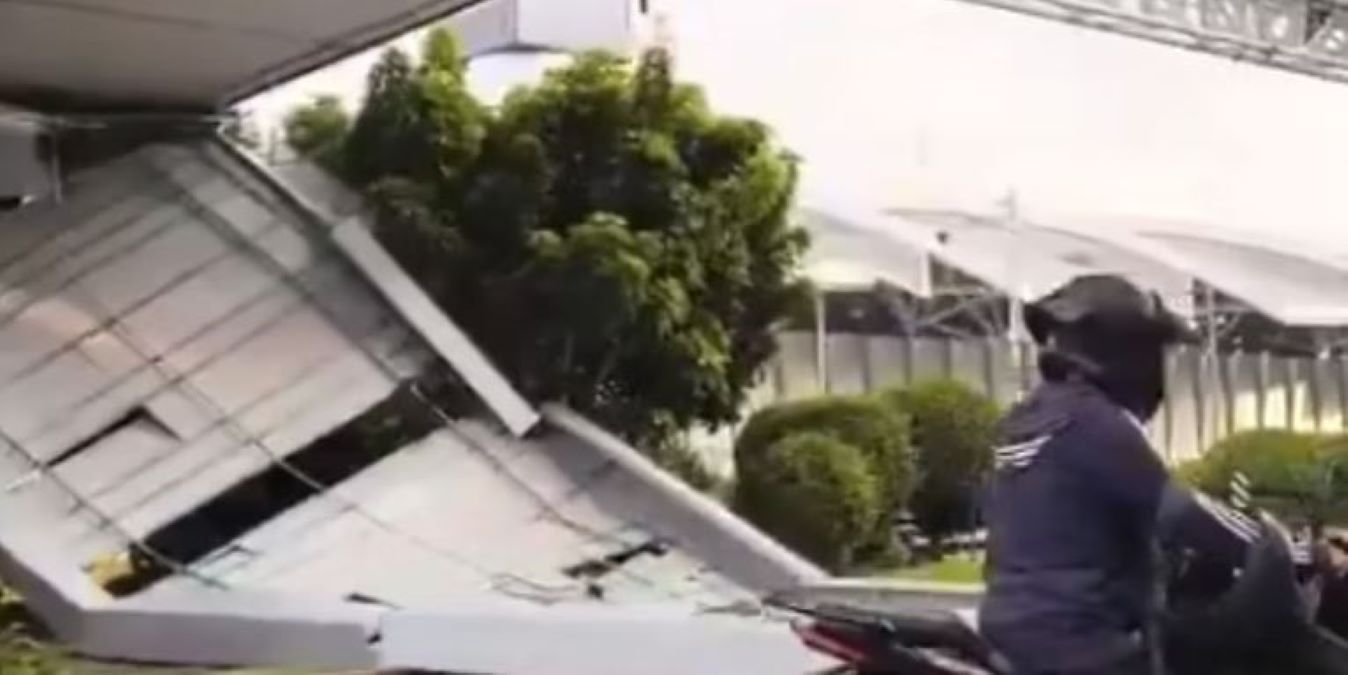 Lesiona a conductora caída de una estructura en el aeropuerto de la CDMX