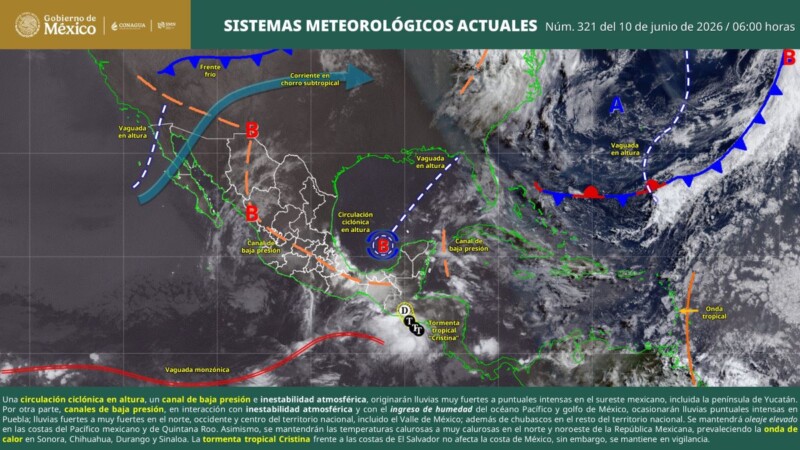Pronóstico del clima en Quintana Roo para hoy miércoles 10 de junio 2026