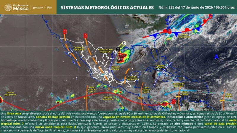 Pronóstico del clima en Quintana Roo para hoy miércoles 17 de junio 2026
