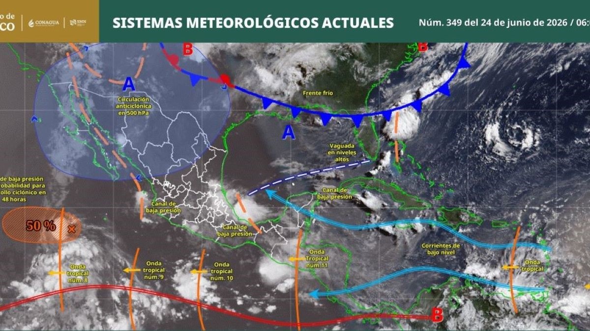 Pronóstico del clima en Quintana Roo para hoy miércoles 24 de junio 2026