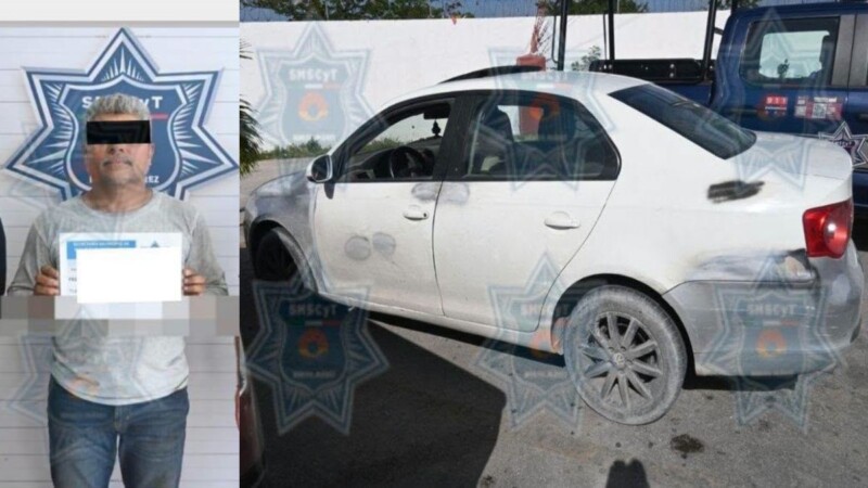 Recuperan vehículo robado en Cancún y detienen al conductor