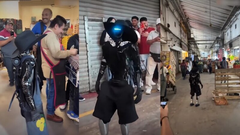 El robot ‘chalán’, recorre la Central de Abastos en CdMx