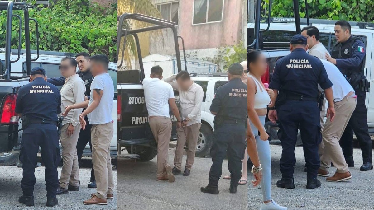 Detienen a dos hombres acusados de acoso a una joven en domo de la Supermanzana 77 de Cancún