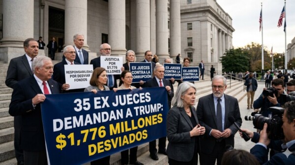 Demandan 35 ex jueces a Trump por desviar más de un mil mdd
