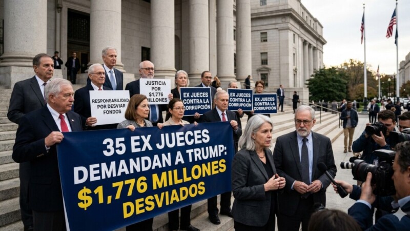 Demandan 35 ex jueces a Trump por desviar más de un mil mdd
