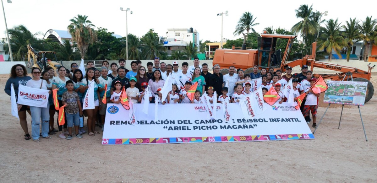 Atenea inicia la transformación del Campo de Beisbol Infantil “Ariel Picho Magaña” en Isla Mujeres