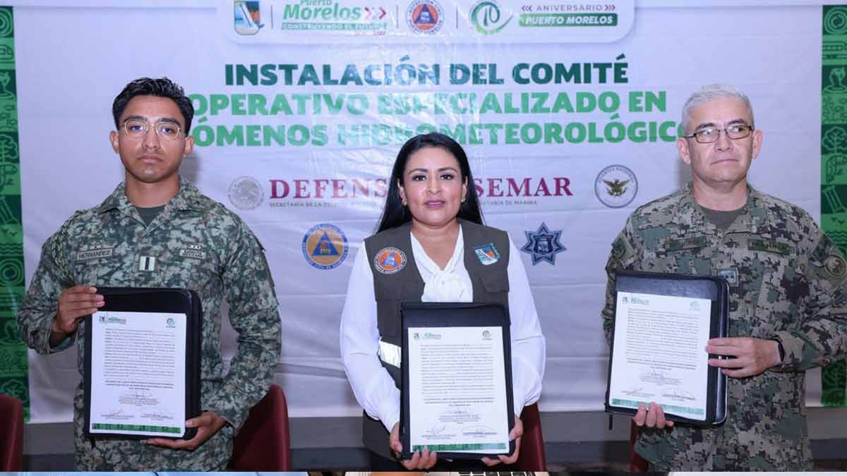 Instala Blanca Merari comité operativo especializado en fenómenos hidrometeorológicos 2026 en Puerto Morelos