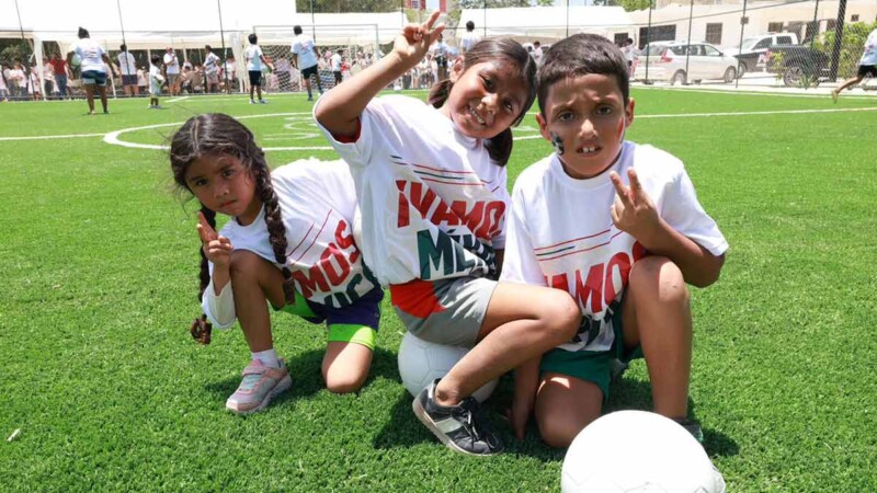 Inauguran dos canchas de fútbol 5 del programa Mundial Social en El Ramal