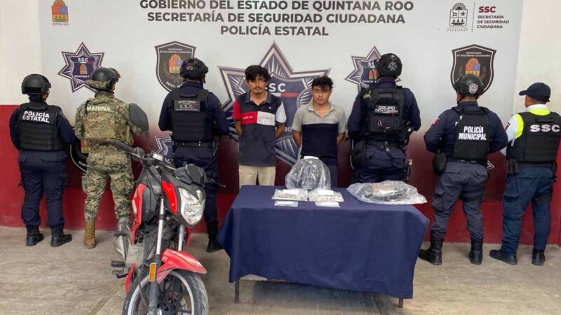 Detienen a dos presuntos narcomenudistas en el centro de Chetumal