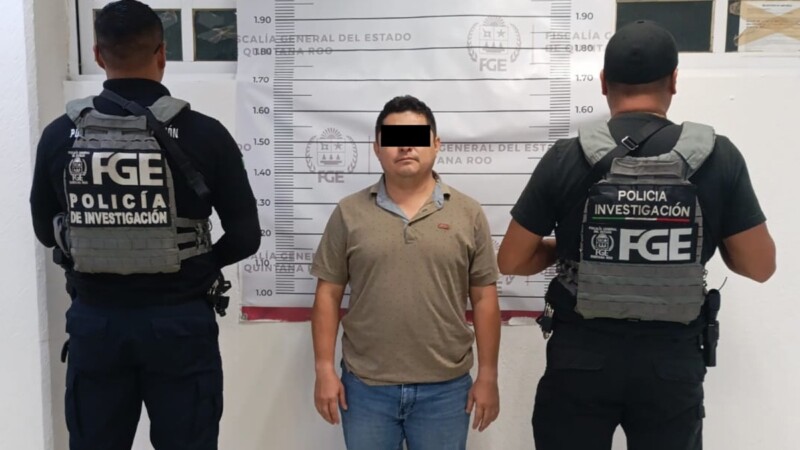 Detienen en Tulum a hombre acusado de violencia familiar contra su pareja
