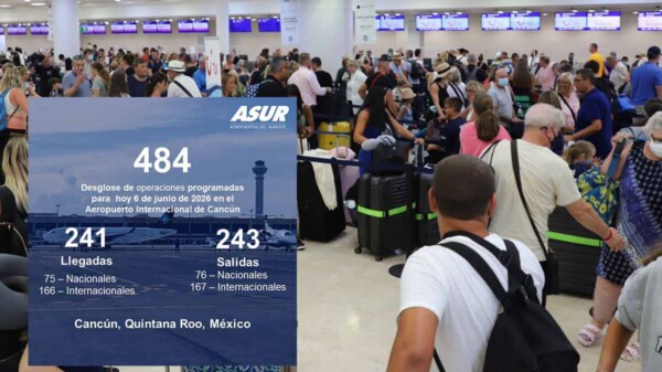 Aeropuerto de Cancún reporta alza moderada en actividad aérea sabatina