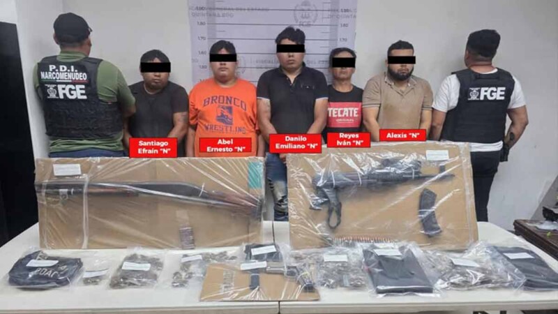 Vinculan a proceso a cinco hombres por presunto narcomenudeo en Cancún
