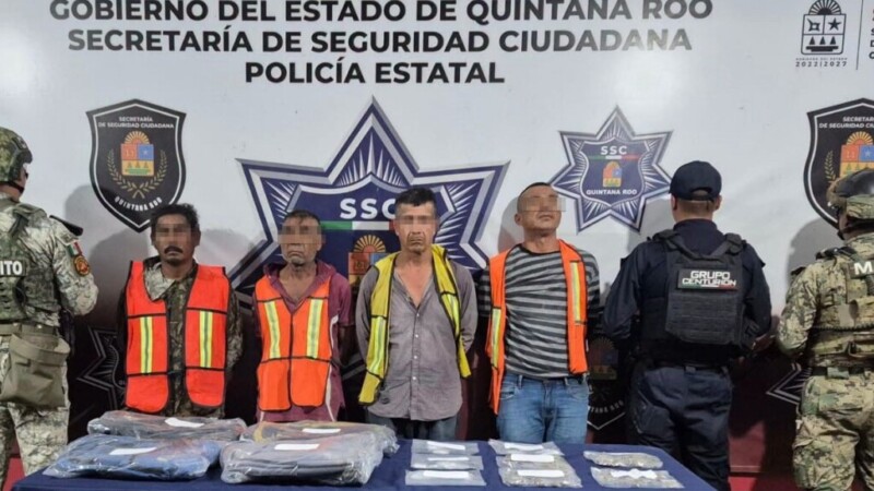 Detienen a cuatro narcomenudistas en la zona hotelera de Costa Mujeres