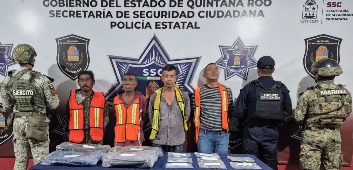 Detienen a cuatro narcomenudistas en la zona hotelera de Costa Mujeres