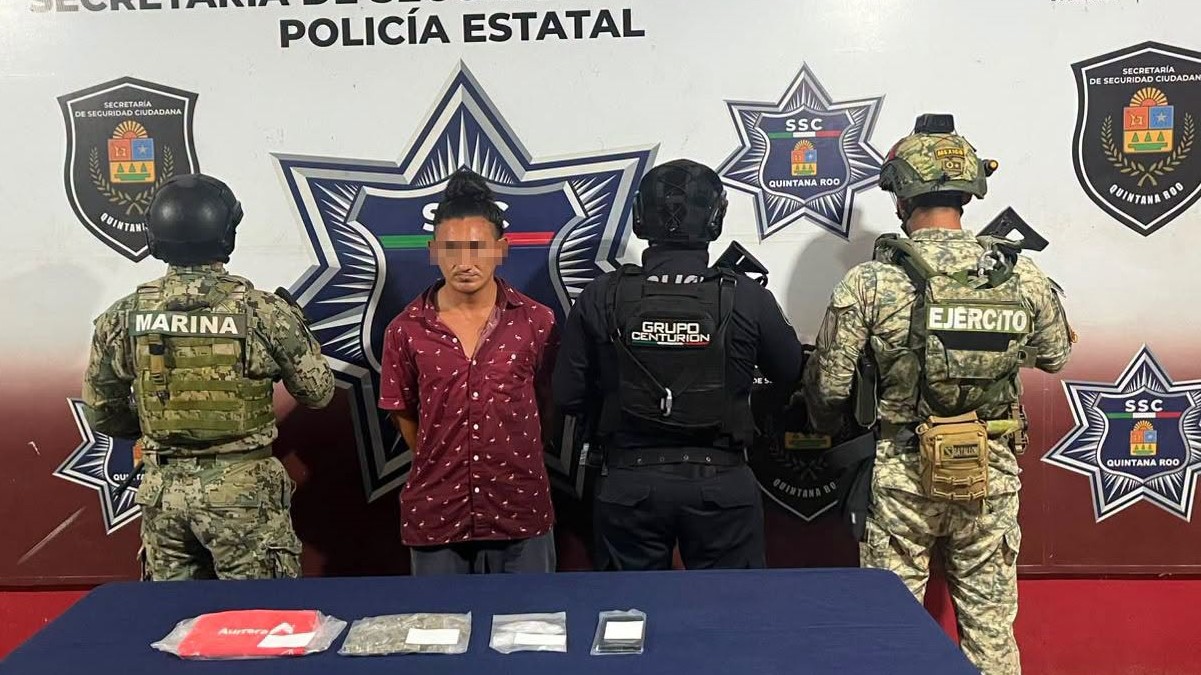 Capturan a sujeto con varias dosis de drogas en la isla Holbox