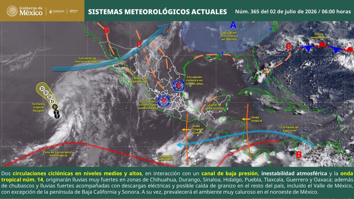 Pronóstico del clima en Quintana Roo para hoy jueves 2 de julio 2026