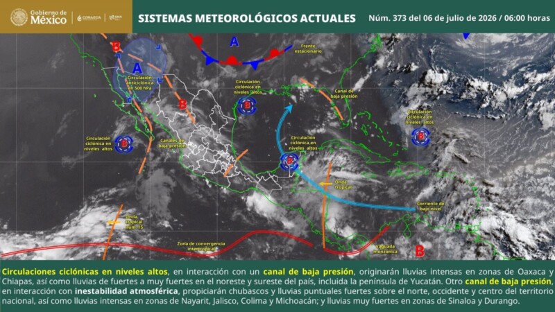 Pronóstico del clima en Quintana Roo para hoy lunes 6 de julio 2026