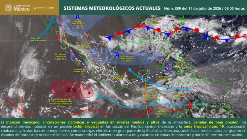 Pronóstico del clima en Quintana Roo para hoy martes 14 de julio 2026