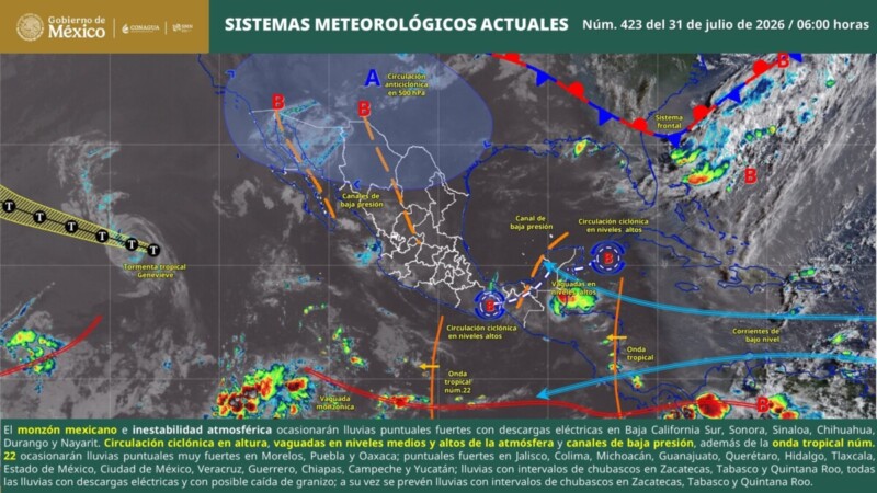 Pronóstico del clima en Quintana Roo para hoy viernes 31 de julio 2026