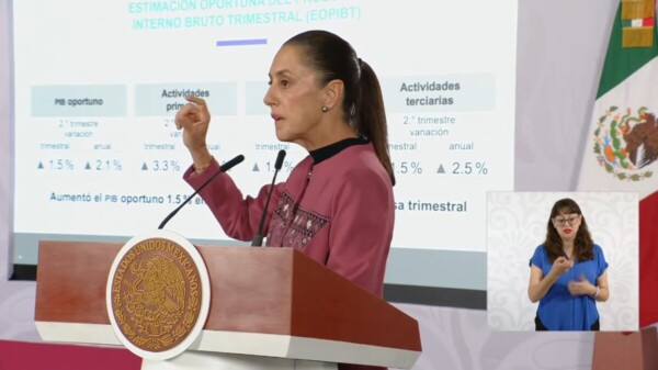 Una buena noticia del Inegi, el aumento del PIB: Sheinbaum