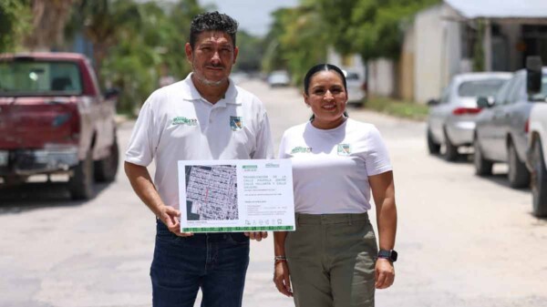 Anuncia Blanca Merari rehabilitación de la calle Propela en Villas 1 para fortalecer la movilidad en Puerto Morelos