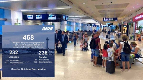 Retrocede el número de vuelos en el Aeropuerto de Cancún este fin de semana