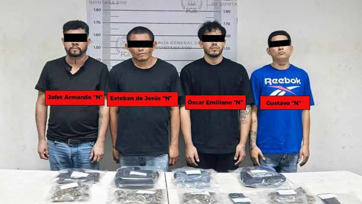 Caen cuatro presuntos narcomenudistas en Cancún