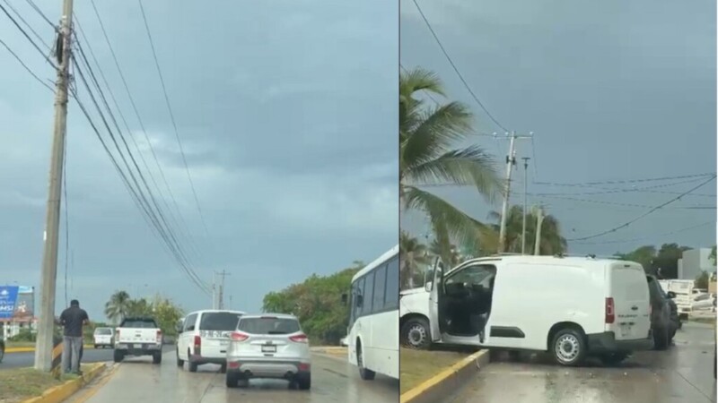 Lluvia y nula precaución provocan tres accidentes en Cancún