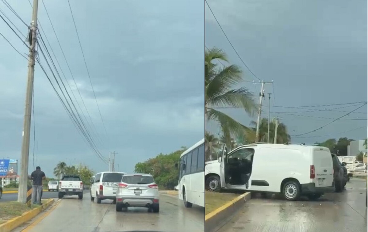 Lluvia y nula precaución provocan tres accidentes en Cancún