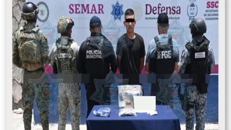 Detienen a joven armado y con presuntas drogas durante operativo en la Supermanzana 107 de Cancún